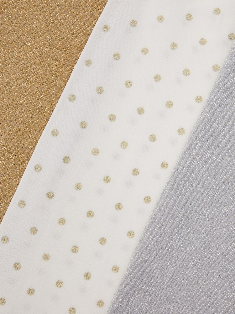 Monsoon Natural Glitter Spot Tights 3 Pack - Image 2 of 2 Monsoon Natural Glitter Spot Tights 3 Pack - Image 2 of 2