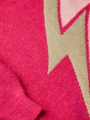 Monsoon Pink Lightning Bolt Intarsia Jumper - Image 3 of 3