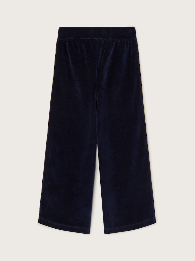 Monsoon Blue Wide Leg Velour Joggers - Image 2 of 3