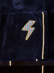 Monsoon Blue Wide Leg Velour Joggers - Image 3 of 3