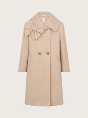 Monsoon Brown Bow Collar Coat - Image 2 of 4