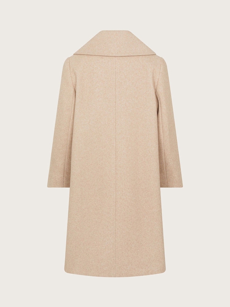 Monsoon Brown Bow Collar Coat - Image 3 of 4