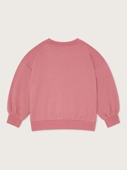 Monsoon Pink Glow In The Dark Smile Graphic 100% Cotton Sweatshirt - Image 2 of 3