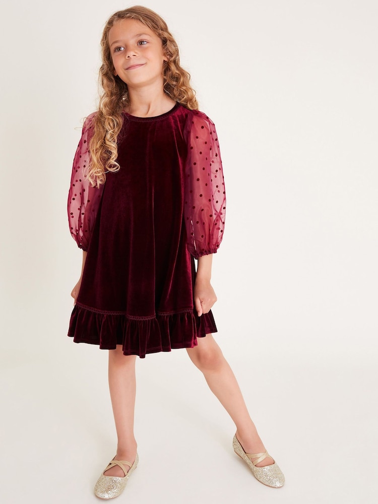 Vestido de terciopelo con mangas de organza con lunares Noa de Monsoon - Imagen 1 de 4 Vestido de terciopelo con mangas de organza con lunares Noa de Monsoon - Imagen 1 de 4