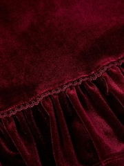 Monsoon Red Noa Spotty Organza Sleeves Velvet Dress - Image 4 of 4