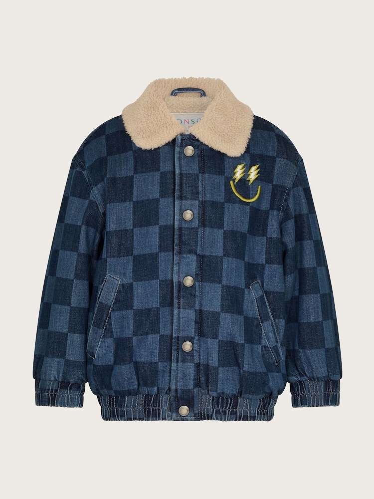 Monsoon Blue Denim Borg 100% Cotton Jacket - Image 1 of 2 Monsoon Blue Denim Borg 100% Cotton Jacket - Image 1 of 2