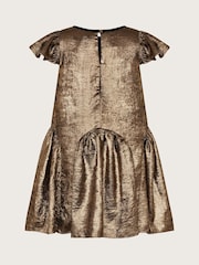 Monsoon Gold Samantha Shimmer Drop Waist Dress - Image 2 of 3