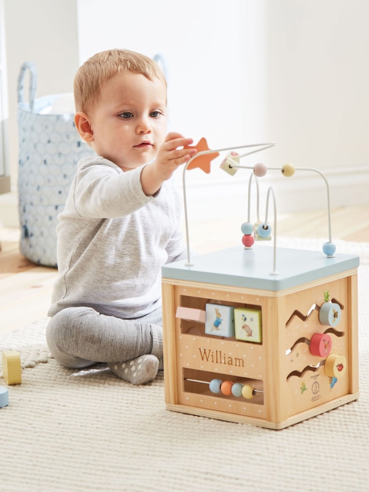 Personalised Peter Rabbit Wooden Activity Cube Toy by My 1st Years - Image 1 of 5