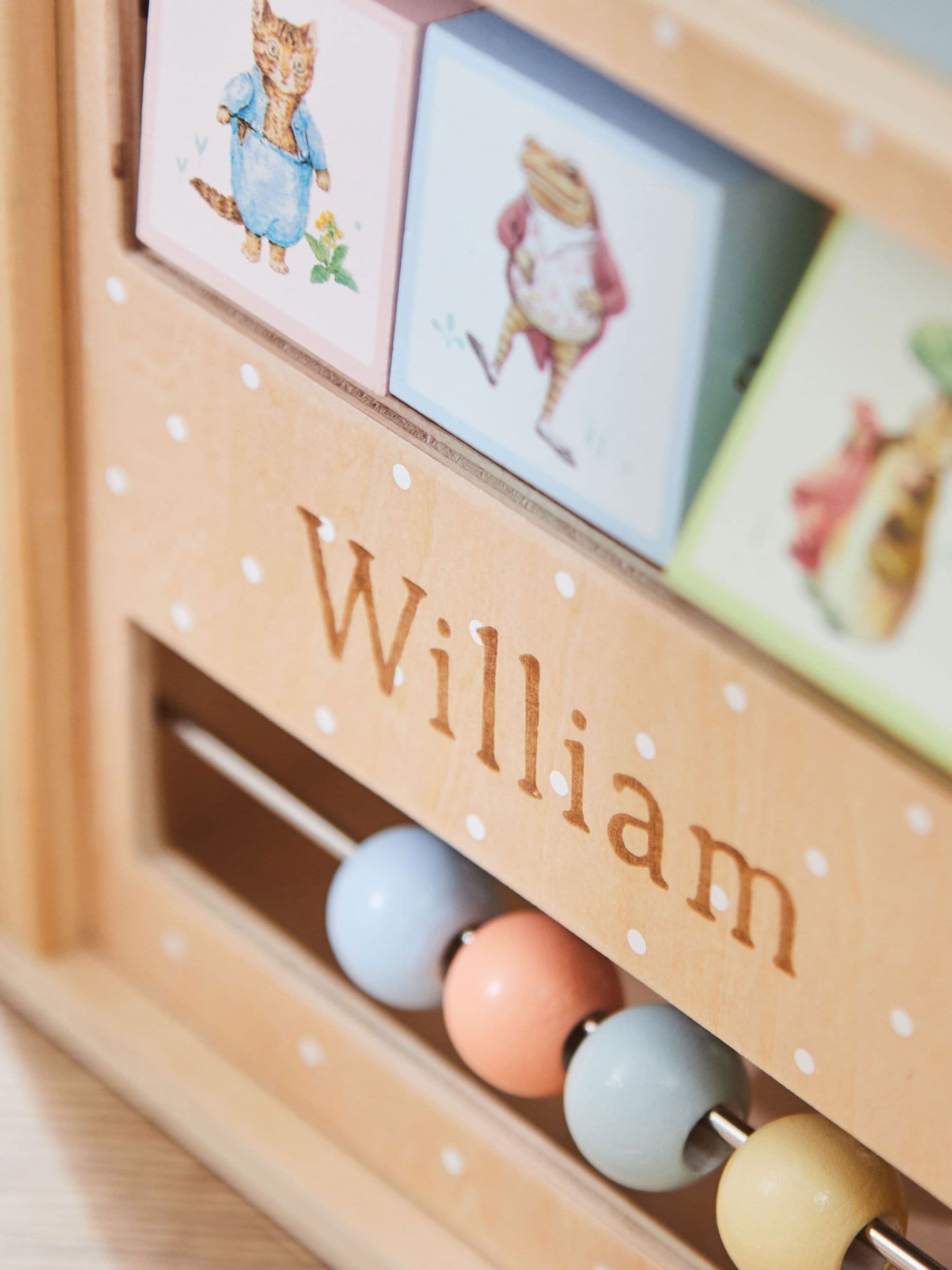 Buy Personalised Peter Rabbit Wooden Activity Cube Toy by My 1st