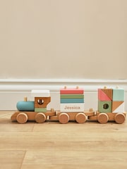 Personalised Wooden Train Pull-A-Long Toy with Blocks by My 1st Years - Image 1 of 4