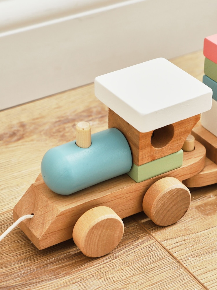 Personalised Wooden Train Pull-A-Long Toy with Blocks by My 1st Years - Image 2 of 4