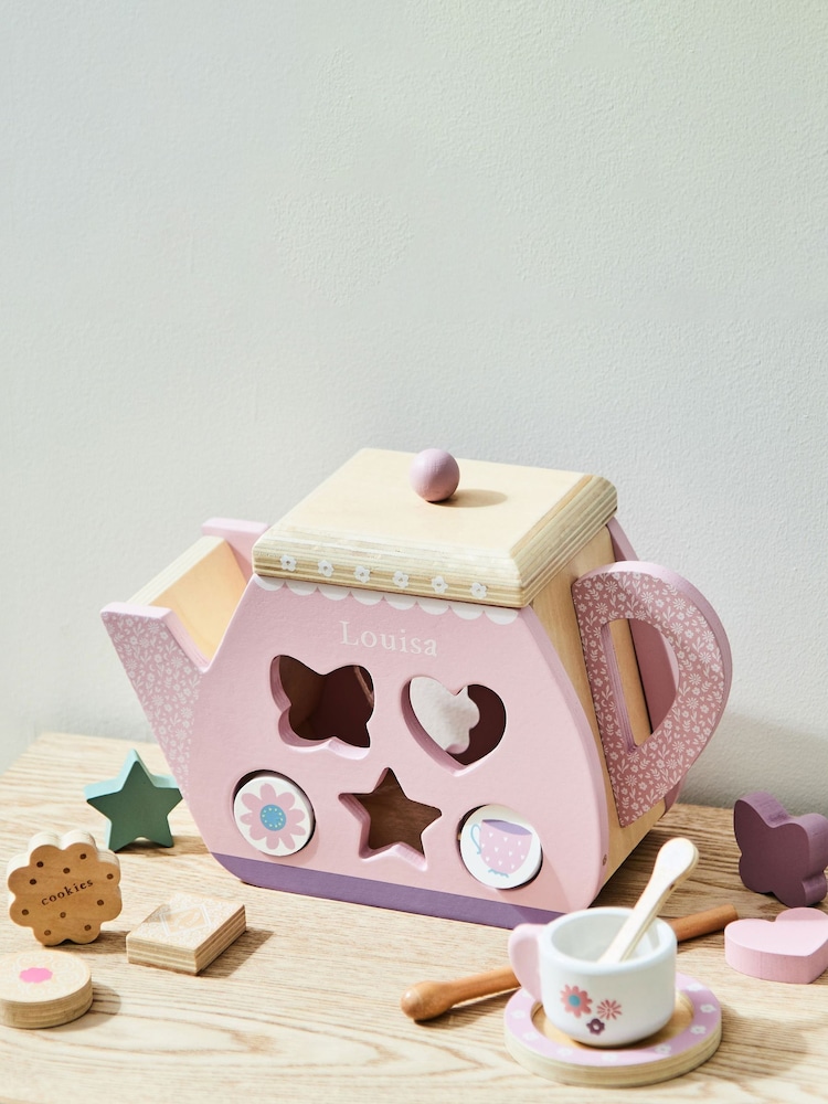 Personalised Teapot Wooden Shape Sorter by My 1st Years - Image 1 of 5