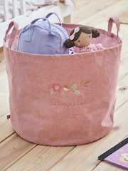 Personalised Large Floral Print Leaf Pink Storage Bag by My 1st Years - Image 1 of 4
