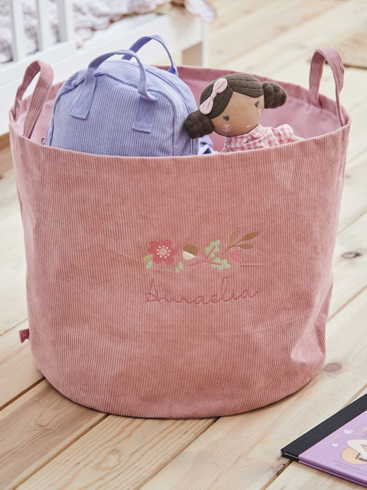 Personalised Large Floral Print Leaf Pink Storage Bag by My 1st Years - Image 1 of 4