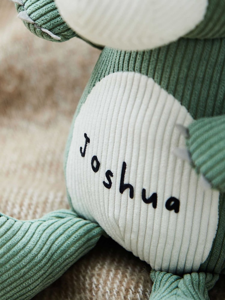 Personalised Green Corduroy Dragon Soft Toy by My 1st Years - Image 2 of 5