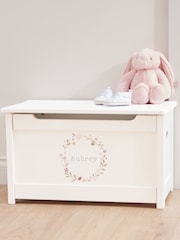 Personalised White Floral Print Wreath Toy Box by My 1st Years - Image 1 of 2