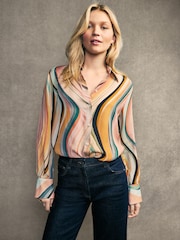 PS Paul Smith Pink Swirl Design Silk Shirt - Image 1 of 7