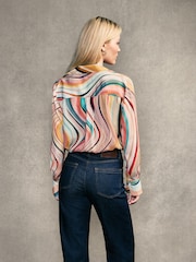 PS Paul Smith Pink Swirl Design Silk Shirt - Image 2 of 7