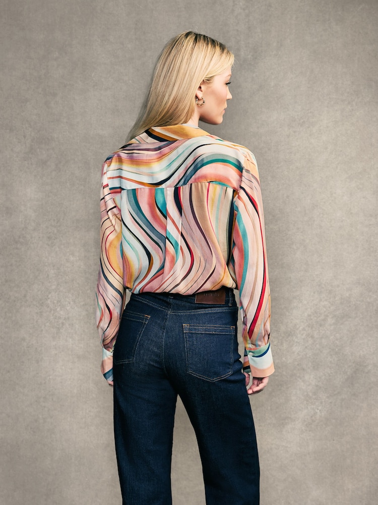 PS Paul Smith Pink Swirl Design Silk Shirt - Image 2 of 7