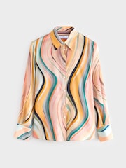 PS Paul Smith Pink Swirl Design Silk Shirt - Image 7 of 7