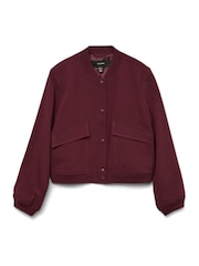 VERO MODA Burgundy Bomber Jacket - Image 3 of 6