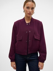VERO MODA Burgundy Bomber Jacket - Image 5 of 6