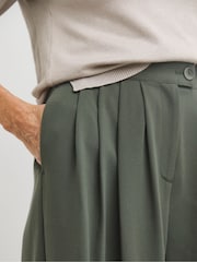 JD Williams Khaki Green Ultimate Tailored Wide Leg Trousers - Image 4 of 4