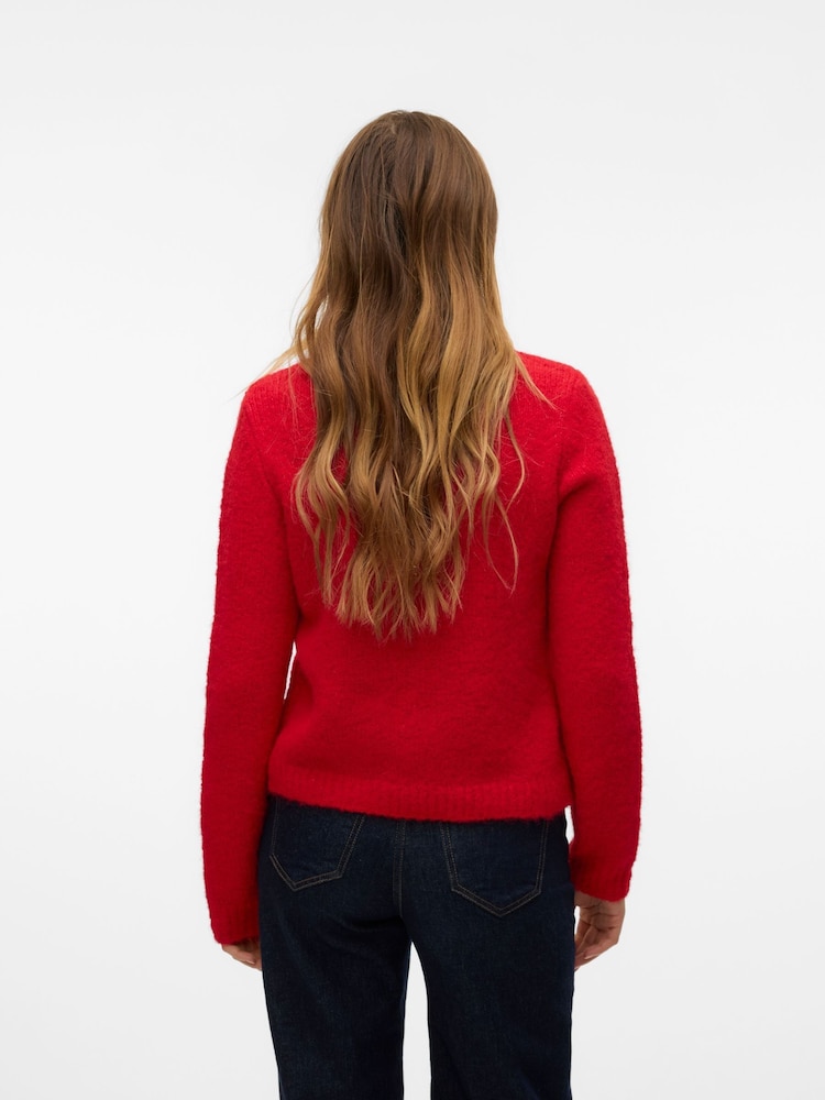 VERO MODA Red Long Sleeves Round Neck Jumper - Image 2 of 6