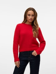 VERO MODA Red Long Sleeves Round Neck Jumper - Image 5 of 6