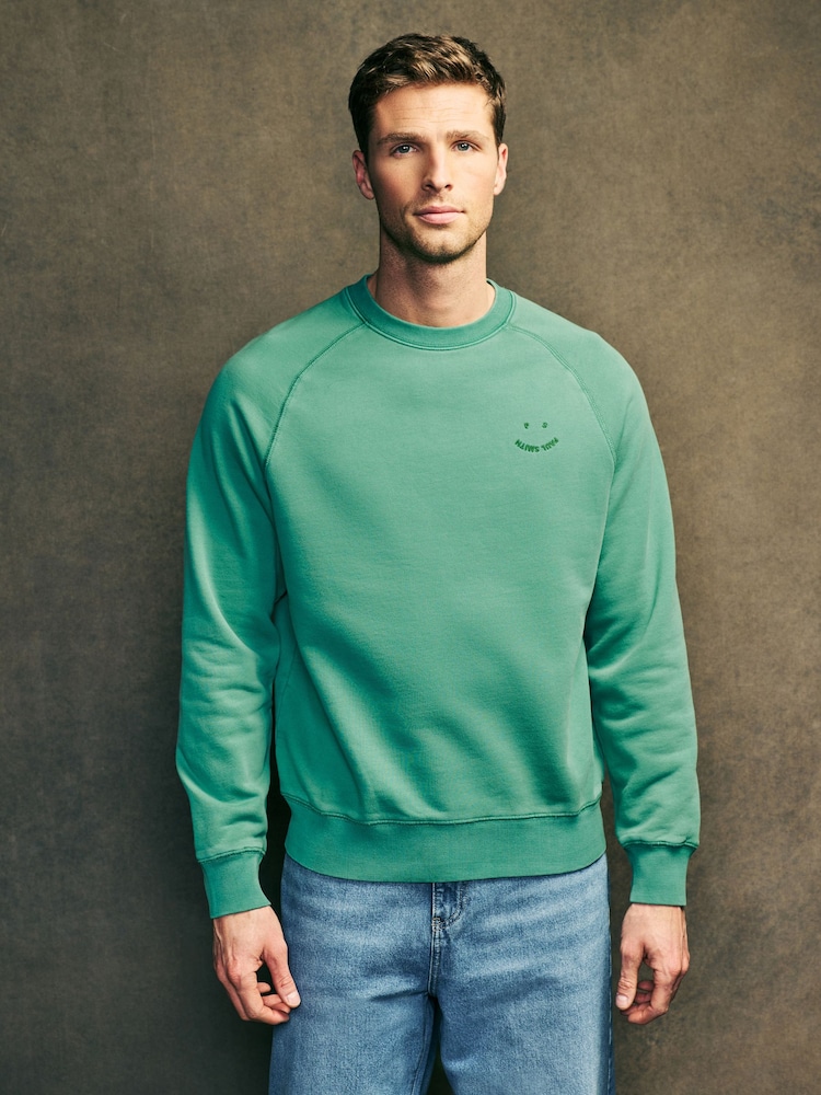 PS Paul Smith Green Smiley Face Logo 100% Cotton Sweatshirt - Image 1 of 4