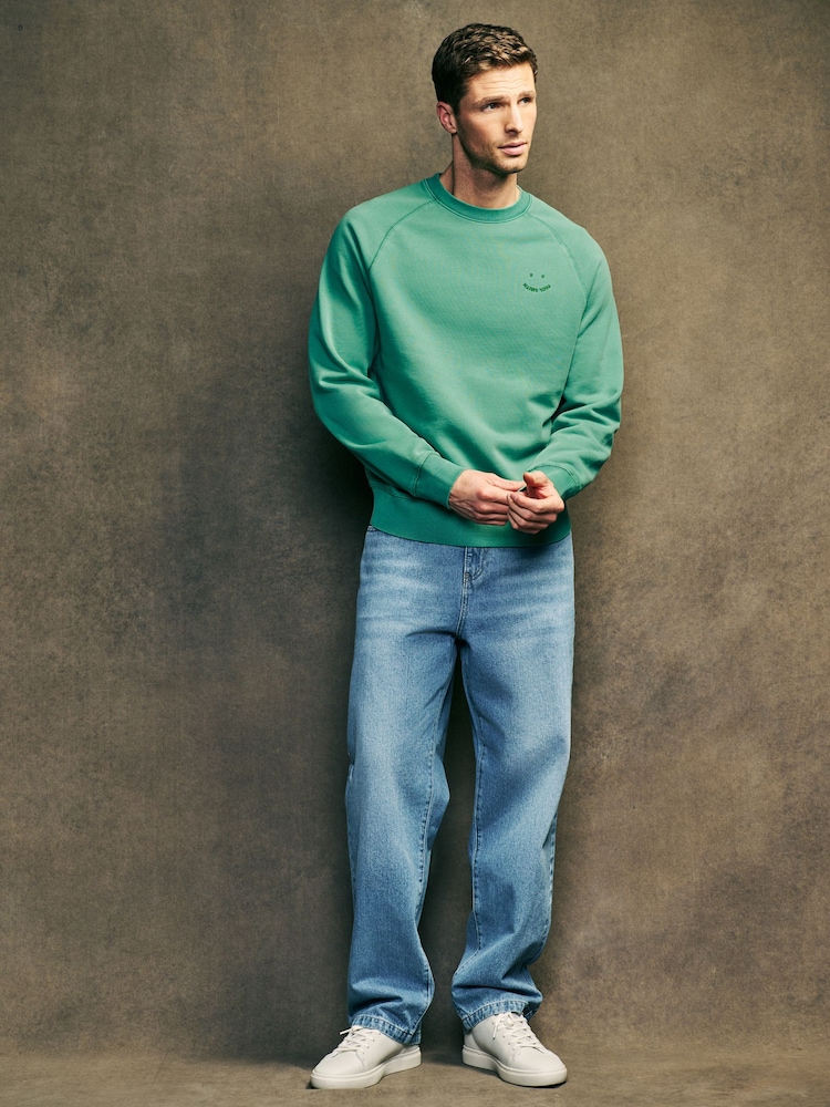 PS Paul Smith Green Smiley Face Logo 100% Cotton Sweatshirt - Image 2 of 4