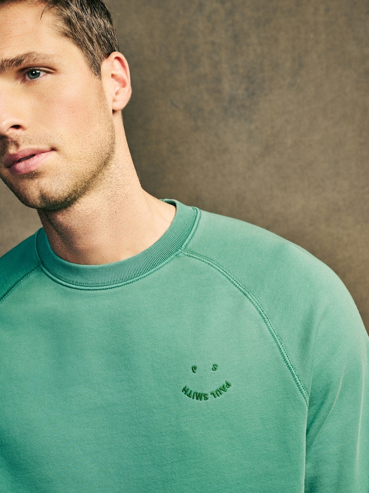 PS Paul Smith Green Smiley Face Logo 100% Cotton Sweatshirt - Image 4 of 4