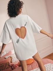 Rockett St George Ecru Cut Out Heart Night T-Shirt - Image 3 of 10