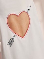 Rockett St George Ecru Cut Out Heart Night T-Shirt - Image 6 of 10