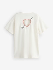 Rockett St George Ecru Cut Out Heart Night T-Shirt - Image 8 of 10