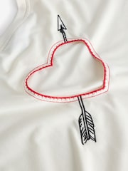Rockett St George Ecru Cut Out Heart Night T-Shirt - Image 9 of 10