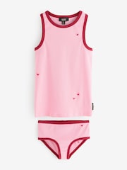 Rockett St George Pink Ribbed Vest Set - Image 1 of 6