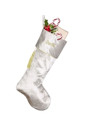 Personalised Kensington Silver Velvet Christmas Stocking by Dibor - Image 2 of 4