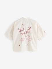 Rockett St George Cream Be Free Embroidered Button-Up 100% Cotton Shorts Set - Image 11 of 16