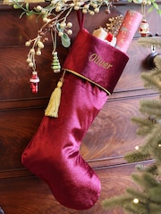 Personalised Kensington Red Velvet Christmas Stocking by Dibor - Image 1 of 4