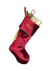 Personalised Kensington Red Velvet Christmas Stocking by Dibor - Image 2 of 4