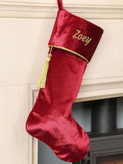 Personalised Kensington Red Velvet Christmas Stocking by Dibor - Image 3 of 4