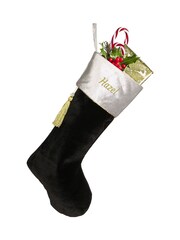 Personalised Kensington Velvet Christmas Black Stocking by Dibor - Image 2 of 4