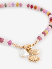 Rockett St George Pink Beaded Sun Necklace - Image 6 of 7