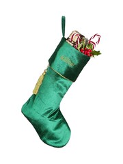 Personalised Kensington Green Velvet Christmas Stocking by Dibor - Image 2 of 4