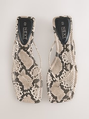 Змеиная кожа - Forever Comfort® Square Toe Post Low Heels - Image 1 of 8