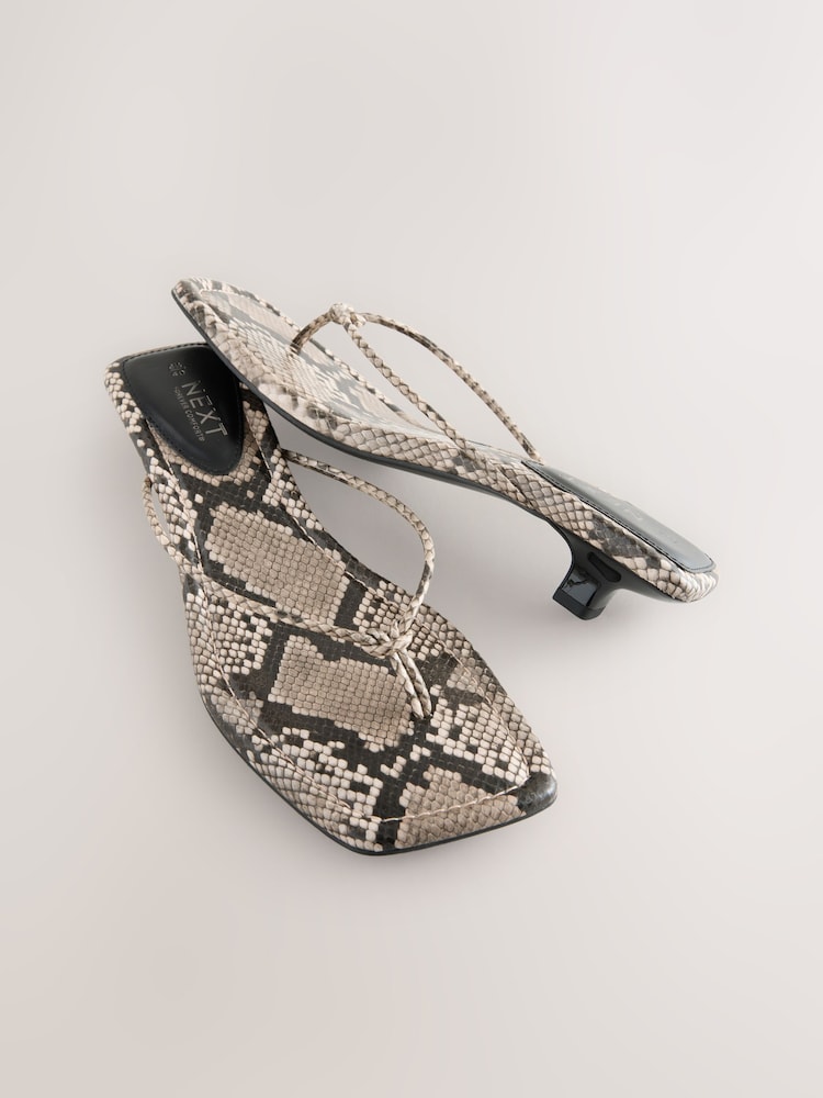 Snake Forever Comfort® Square Toe Post Low Heels - Image 6 of 8