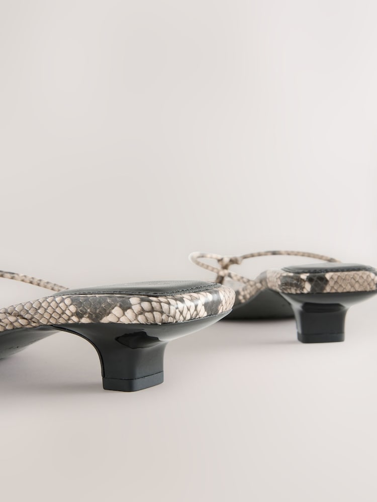 Snake Forever Comfort® Square Toe Post Low Heels - Image 7 of 8