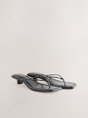 Black Forever Comfort® Square Toe Post Low Heels - Image 4 of 9