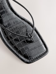 Black Forever Comfort® Square Toe Post Low Heels - Image 8 of 9